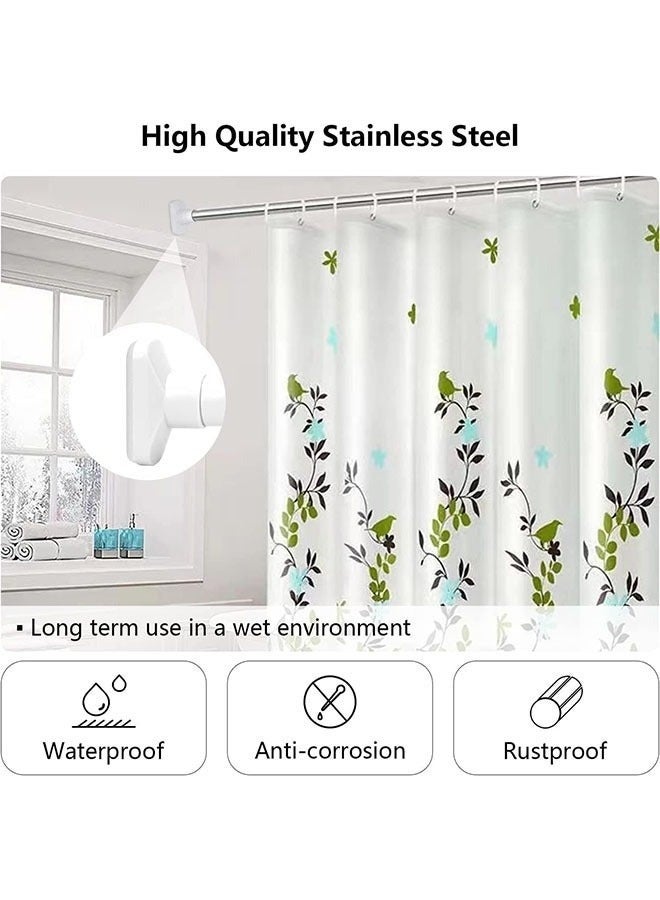 Happy Home Extendable Stainless Steel Tension Rod 70–120cm No Drilling, Heavy Duty Telescopic Pressure Rod Multi-Purpose for Shower Curtain Rail, Closet Clothes Hanging, Laundry Drying, Window Curtain, Wardrobe & Doorway, Rust-Resistant, Anti-Slip, Space-Saving for Bathroom & Home Use - Image 2